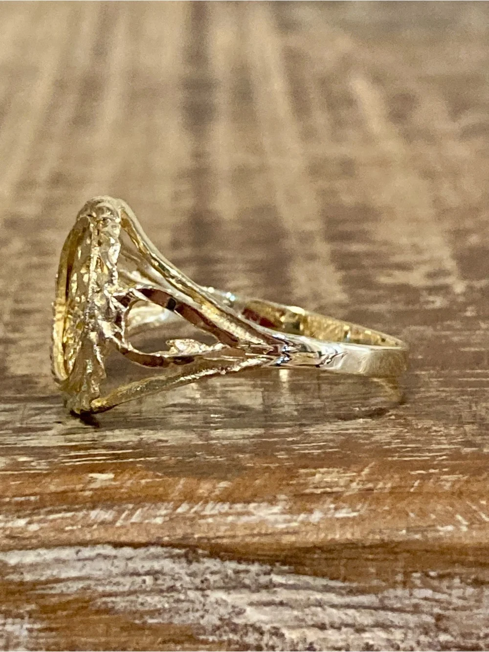 10K Gold Coin Signet Ring Virgo Horoscope Size 7.5 - Picture 5 of 15